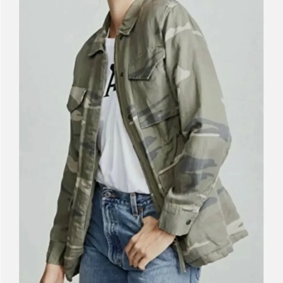 RAILS Whitaker Sage Camo jacket faux shearling lining utility cargo - Picture 1 of 6